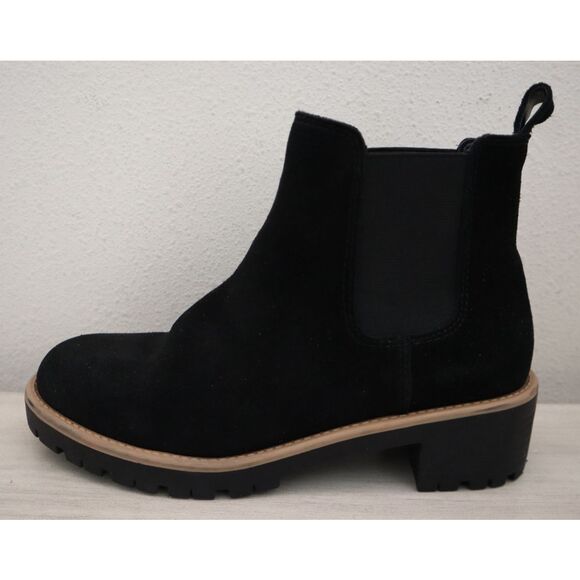 Blondo Women's Sz 9M Black Matilda Waterproof Suede Lug Sole Chelsea Boots - Picture 7 of 10